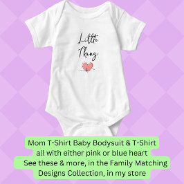 Liten sak - Rosa hjärta - Matchande mamma och bar T Shirt