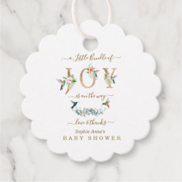Liten samling av Joy Hummingbird Baby Shower Gåvor Etiketter