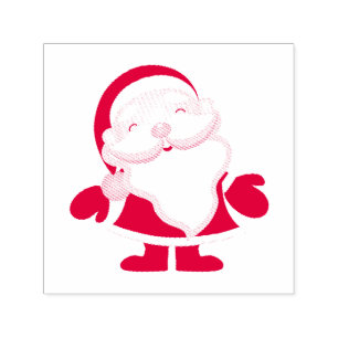 Liten Santa 1,5 tum x 1,5 tum Frimärke Självfärgande Stämpel