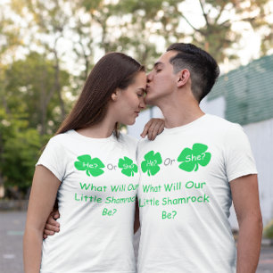 Liten Shamrock Könsbestämning T Shirt