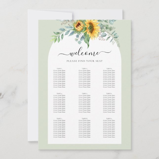 Liten sittplatsplan inbjudningar (Framsida)