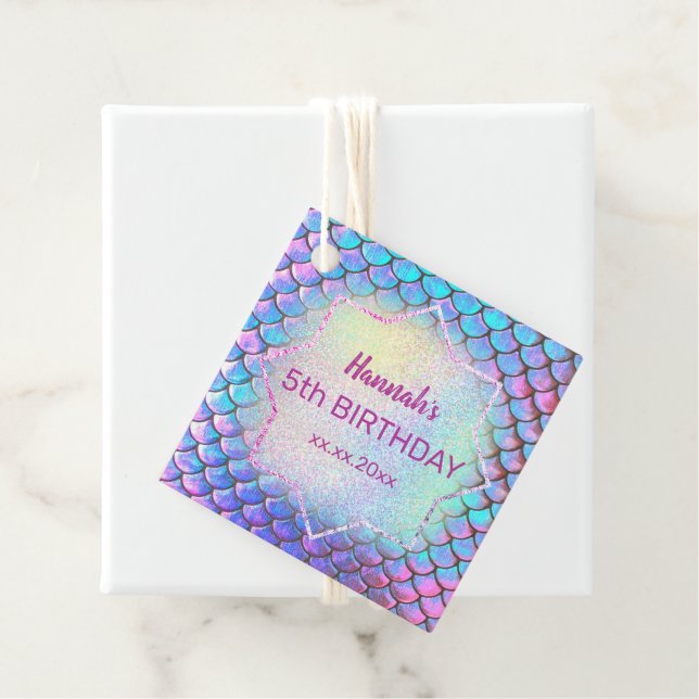 liten sjöjungfru födelsedag gåvor etiketter (På plats)