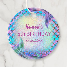 liten sjöjungfru mönster födelsedag gåvor etiketter