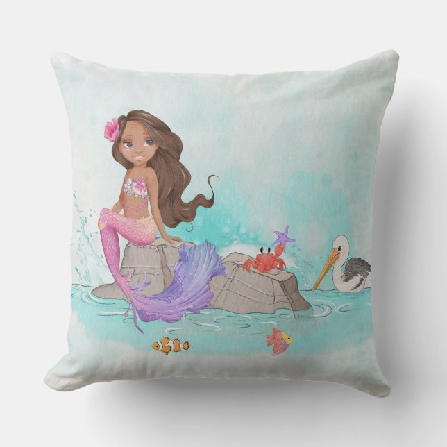 Liten Sjöjungfru och vänner Kudde (Framsida)