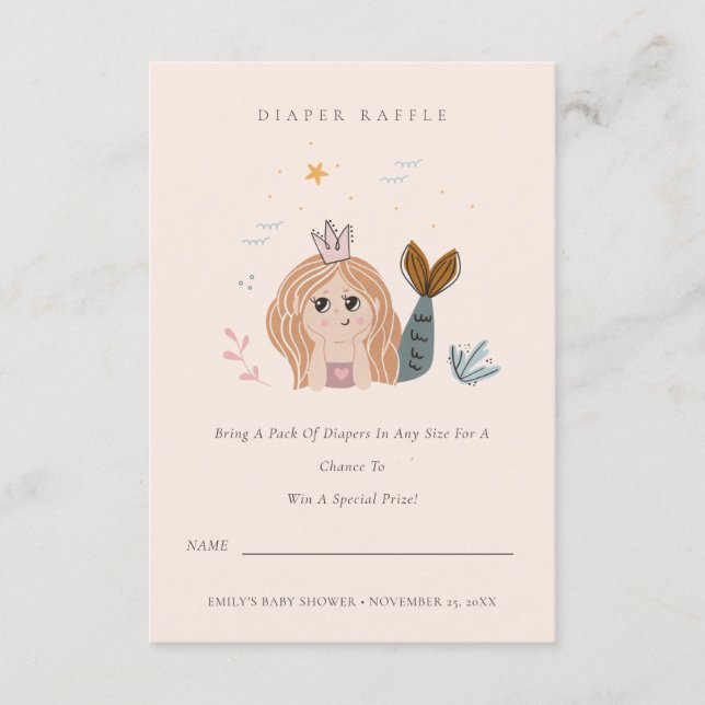 Liten  Sjöjungfru Skär upp till bonusbabyskor Tilläggskort (Framsida)