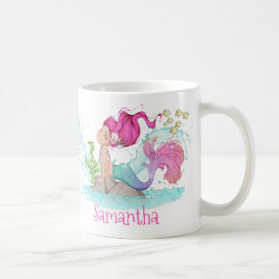 Liten Sjöjungfru vattenfärg Kaffemugg