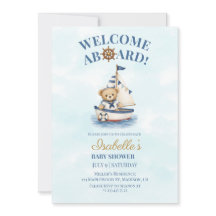 Liten Sjöman Bebis Babyshower Inbjudan