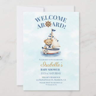 Liten Sjöman Bebis Babyshower Inbjudan