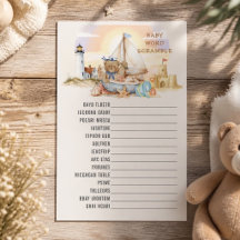 Liten Sjöman Nautilus Baby Shower Spelkort
