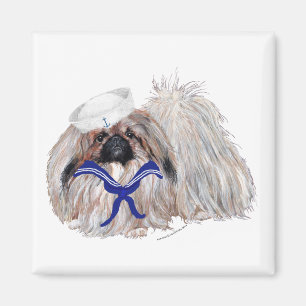Liten sjöman Pekingeser Magnet