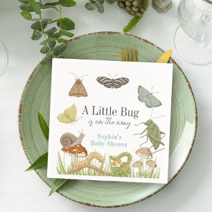 Liten skalbagge insekter svamp pojke baby shower pappersservett