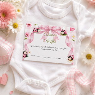 Liten skalbaggsflicka Baby Shower Blöjlotteri Tilläggskort