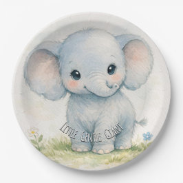 Liten skötsam jätteelefant Blå babyfirande