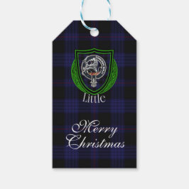 Liten skotsk klan tartan & vapen presentetikett