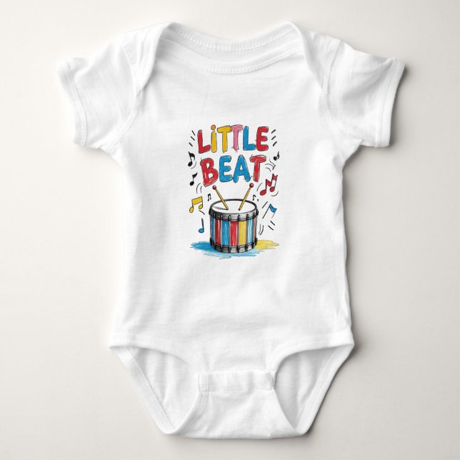 Liten Slag Crayon Style Trumma T Shirt (Framsida)