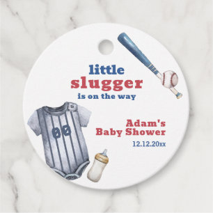 Liten Slugger Baseboll Tröja Flaska Baby Shower Gåvor Etiketter
