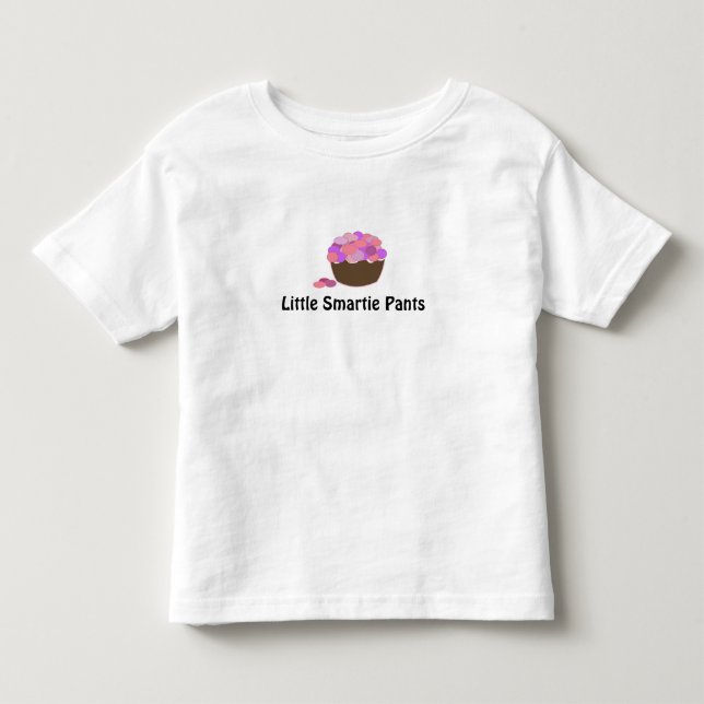 Liten Smartie Byxan Cupcake Design T-shirt (Framsida)