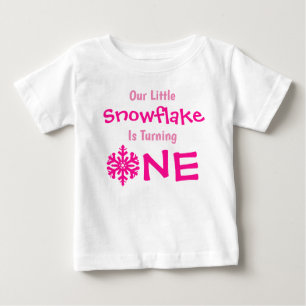 Liten Snöflinga 1-års Födelsedags T-Shirt för Bebi