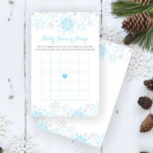 Liten snöflinga Baby Shower Bingo Spel Flygblad