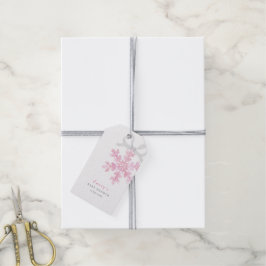Liten snöflinga Rosa Baby Shower Presentetikett