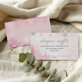 Liten snöflinga Vinter Baby Shower Blöja Lotteri  Tilläggskort