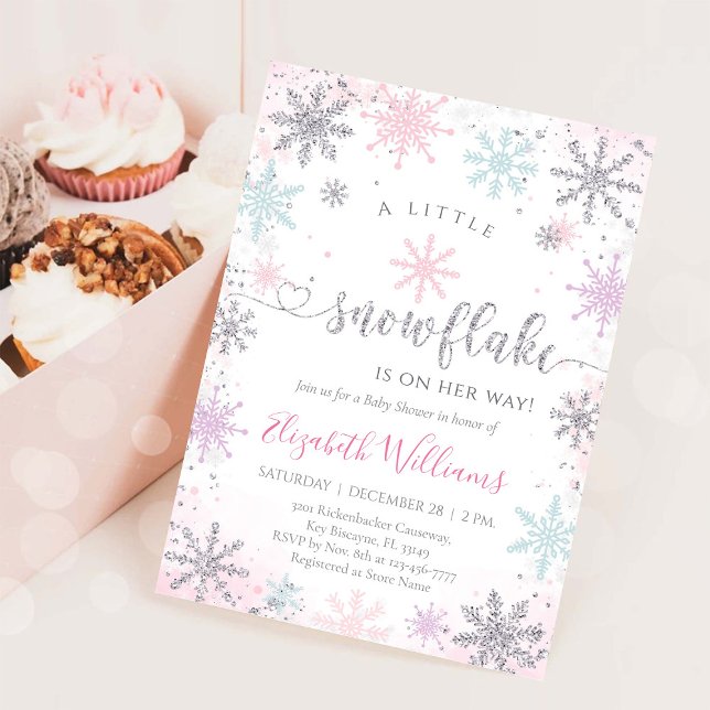 Liten snöflinga vinter baby shower inbjudan (Skapare uppladdad)