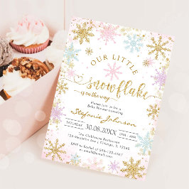 Liten snöflinga vinter baby shower inbjudan