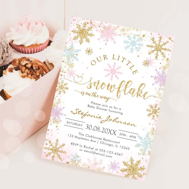 Liten snöflinga vinter baby shower inbjudan (Skapare uppladdad)