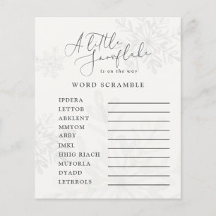 liten snöflinga vinter baby shower ordsallad