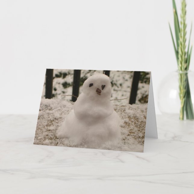 Liten Snömannen Julkort Helgkort (Framsida)