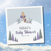 Liten Snowboardare Mountain Baby Shower