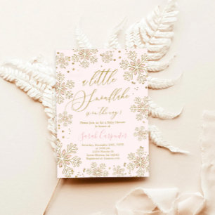 liten snowflake-babydusch Flickinbjudan Inbjudningar