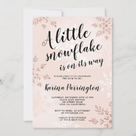 Liten snowflake ro guld rosa-manusdusch inbjudningar
