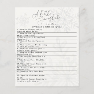 liten snowflake vinterbabydusch, rhyme quiz