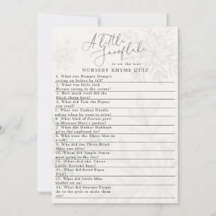liten snowflake vinterbabydusch, rhyme quiz inbjudningar