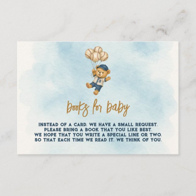 Liten sogger Barly Wait Baseball Baby Shower Tilläggskort (Framsida)