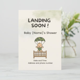 Liten soldat Baby Shower Inbjudan — Patriotisk kam