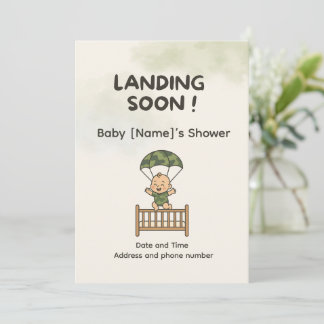 Liten soldat Baby Shower Inbjudan — Patriotisk kam