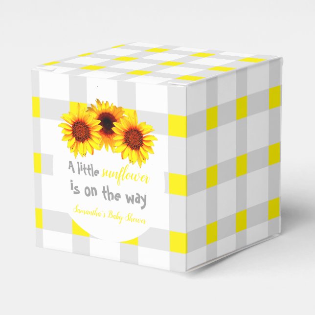 Liten solros baby shower presentaskar (Framsidan Sidan)