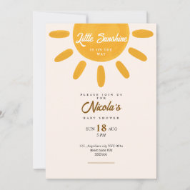 Liten solsken babyshower sol inbjudan
