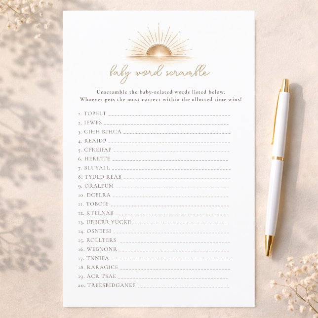 Liten Solsken Bebisdusch Spel Ordbrytning (Skapare uppladdad)