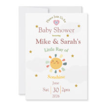 Liten solskensstråle Boho Baby Shower-inbjudan
