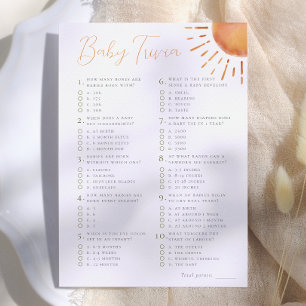 Liten solstråle Baby Fakta Spel för Baby Shower Inbjudningar