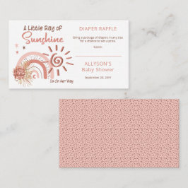 Liten solstråle Baby Shower Blöja Lotteri   Tilläggskort