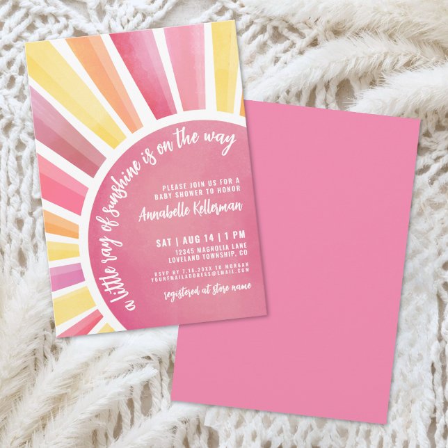 Liten solstråle Baby Shower-inbjudan Inbjudningar (Little Ray Of Sunshine Baby Shower Invitation )