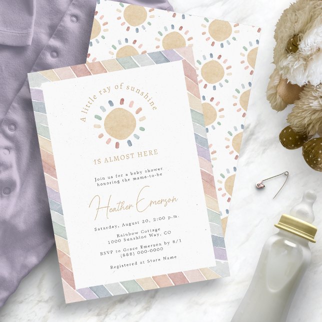 Liten solstråle Baby Shower Inbjudningar (Little Ray of Sunshine Baby Shower Invitation
)