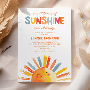 Liten solstråle baby shower inbjudningar