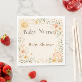 Liten solstråle baby shower papperslunch pappersservett