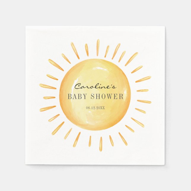 Liten solstråle Baby Shower Pappersservett (Framsidan)
