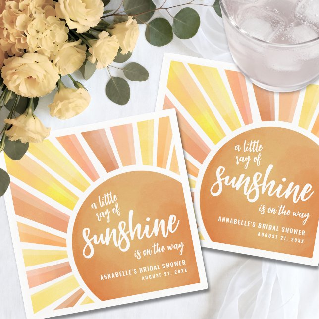 Liten solstråle baby shower pappersservett (Little Ray Of Sunshine Baby Shower Napkins)